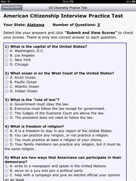 us citizenship test 10 questions